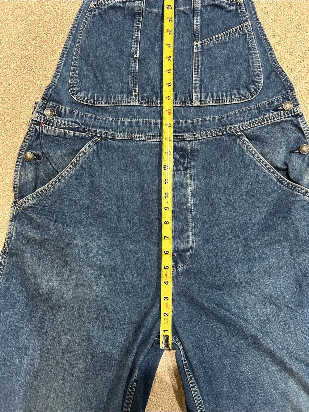 Vintage 1999 GAP Denim Overalls Large | 90s Cotton Bib Carpenter Utility Jeans - Picture 11 of 14